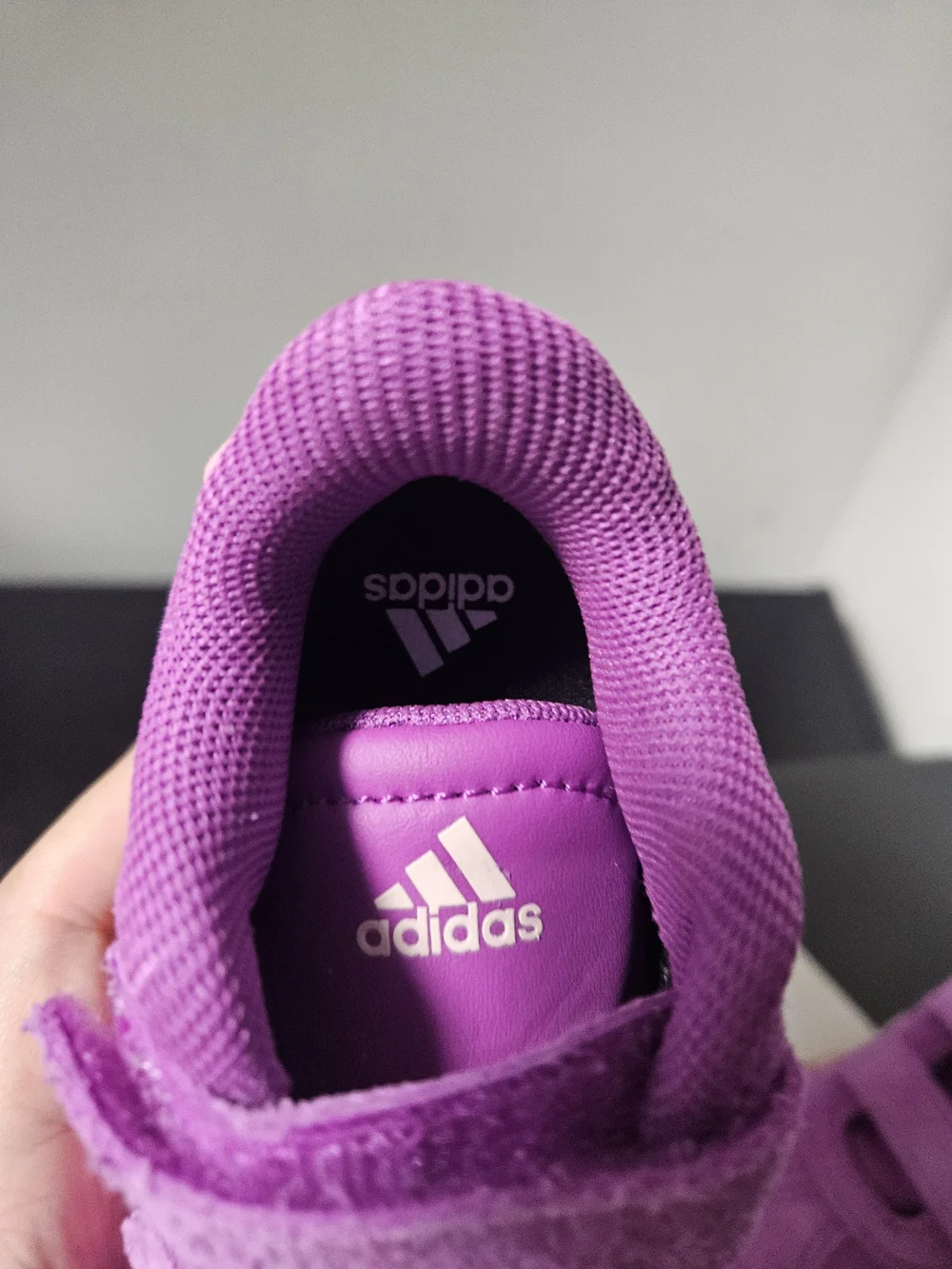 adidas Purple Suede Kids Sneakers with Pink Stripes